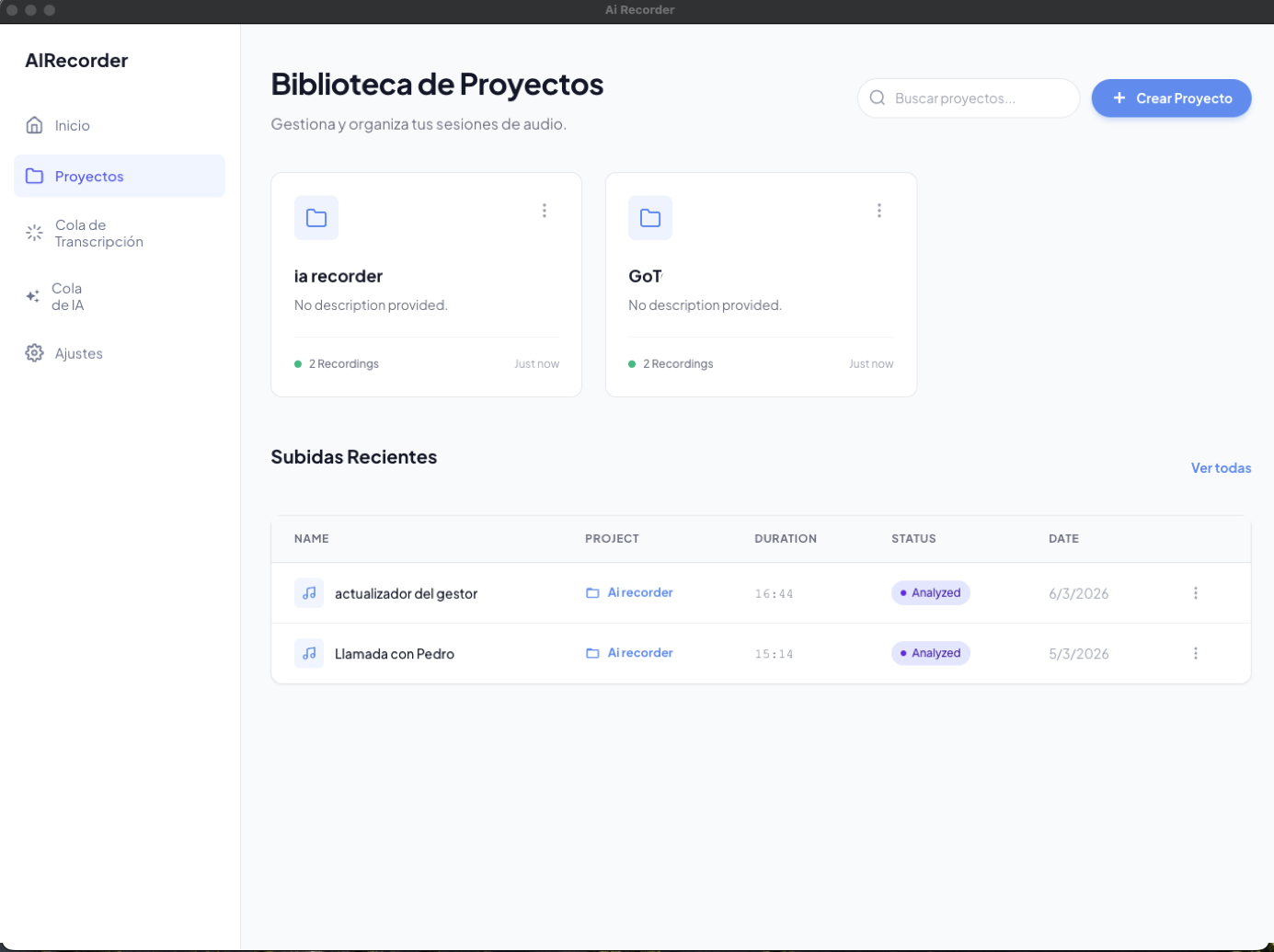 Biblioteca de proyectos